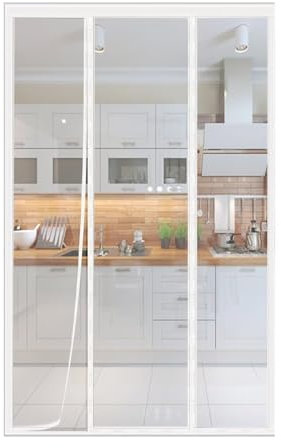 Fly Screen for Door as a Roller Blind, Anti-Mosquito Fly Screen, Insect Protection Roller Blind, Fly Screen Roller Blind, W 195 x H 185 cm for Patio Door, Living Room, Balcony Door, White