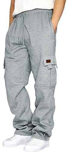 2026 Bas de Jogging Homme Pantalon Grandes Taille Sport Training Pantalon de Survêtement Taille Élastique Décontracté Activewear Pantalons Homme Sportswear Pantalons de Travail (b-GY2, XXXXXL)