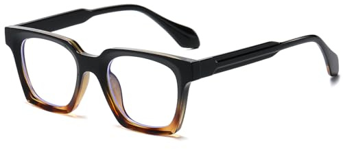 YAMEIZE Occhiali Anti Luce Blu per Donna e Uomo Quadrata Montatura Occhiali Filtro Luce Blu Occhiale da Vista Riposo per Lettura Computer