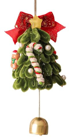 Couronne de Noël pour porte d'entrée, couronne de Noël artificielle - Couronne de Noël d'hiver avec cloche, décoration de sapin de Noël, décoration pour cheminée, fenêtre, mur, chambre à coucher