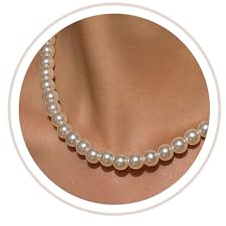 ZHESHY Collar De Perlas De Oro 14k y Cadena De Plata - Gargantilla Ajustable Antialérgica para Mujer - Regalo para Bodas, Novias, Dama De Honor y Niña 4mm-8mm