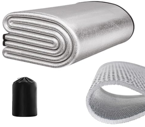 Matelas De Couchage en Mousse pour Camping, Tapis Isolant Coussin De Camping, Tapis De Couchage pour Tente en Feuille D'aluminium, Pliable Coussin De Tente De Couchage, 150x200cm/200x200cm