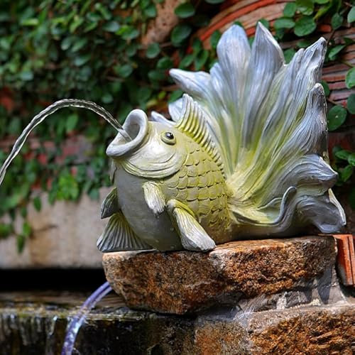 WNYAILLL Cracheurs d'étang, Eau Forme De Poisson, Paysager Décorations D'Aquarium, Accessoire Décoratif pour Fontaine Et Étang, pour Embellir Et Espaces Extérieurs(Green)