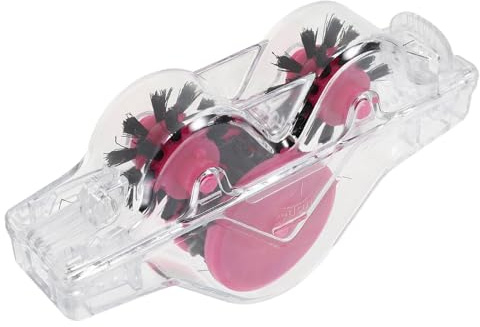 Healvian Limpiador de Cadena de Bicicleta Transparente y Rosa, Dispositivo Portátil sin Manos para Limpieza Eficaz de Cadenas de Montaña y Carretera, Kit de Cepillos para Mantenimiento