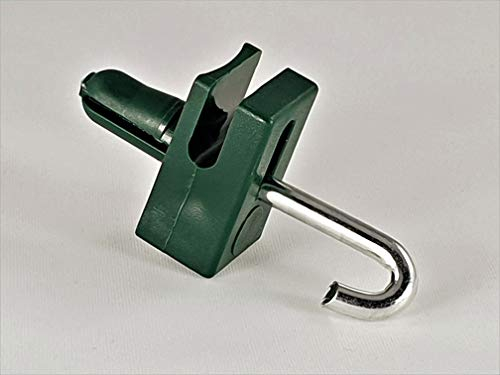 OuM Lot de 100 Support de tendeur de Fil Plat avec vis ou Crochet Boulon en Vert ou Graphite Grün mit Hakenbolzen