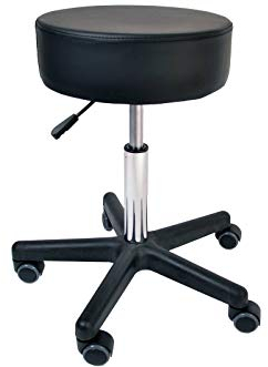 Promafit Rollhocker Fritz mit PU-Rollen - Sitzstuhl Arbeitsstuhl Arbeishocker Rollhocker Hocker in Drehhocker Bürostuhl Praxishocker - ergonomisch - stufenlos höhenverstellbar (Schwarz)