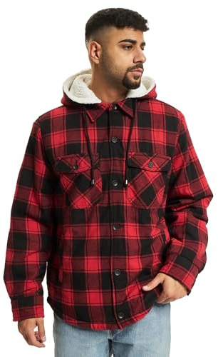 Brandit Lumber Jacket Hooded, Uomo, red/black, 6XL