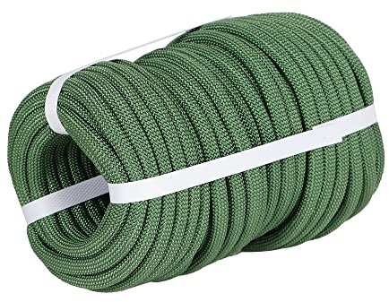 Premium Polyester Braid Rope, 3/8IN 100FT, 3520 lb High Strength Arborist Bull Rope, Multi Purpose Strong Pulling Rope, for Gardening, Camping and Swing (Military Green)