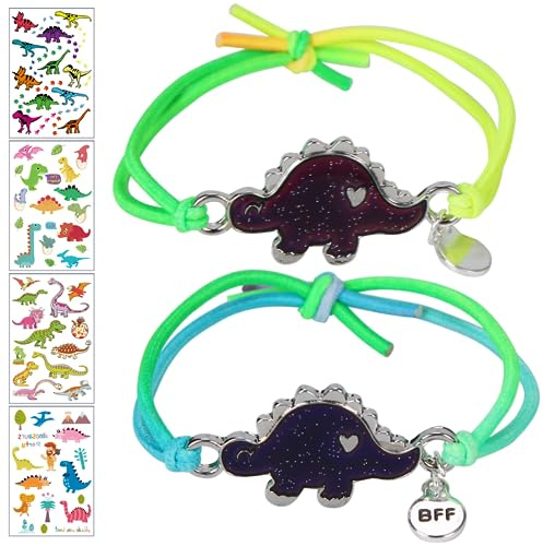Pulsera Amistad Niños, Pulseras de Humor para Niñas, Pulseras Niños con Dinosaurio, Pulseras que Cambian de Color Dinosaurio, Pulsera Trenzada Ajustables Como Regalo para Niñas Niños