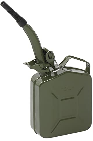 LEADZM Bidone Benzina Professionale 5 L Carburante Metallo Bidone con Beccuccio Versatore per Benzina, Diesel (5L Bidon)