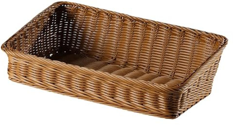 JISADER Cestino intrecciato in rattan imitazione Cestino per pane intrecciato Cestino per pasti Portaoggetti per alimenti Espositore per alimenti Cesto di