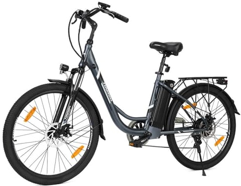 Touroll B1 26 Zoll City E-Bike mit 250W Motor und 36V 15.6Ah Akku Pedelec Cityräder Elektrofahrrad, Max Geschwindigkeit 25km/h Max Reichweite 90km, Erwachsene Herren Damen Ebike