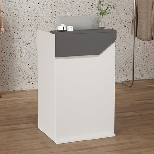 Reception Disk, Små Diskar För Företagsreception, Reception Disk Med Disk, Enkel Modern Stormarknad, Närbutik, Hotell, Hem, Kontor, Salong, Spa Och Lobby(Color:Gray,Size:60cm)