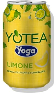 YOGA Yotea The Freddo Gusto Limone Confezione da 12 Lattine da 330 ml Senza Coloranti e Conservanti Senza Glutine