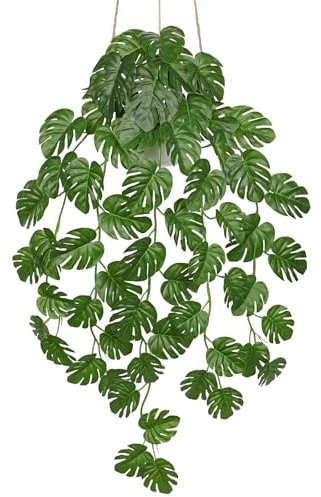 Arborus Künstliche Monstera im Topf 72CM Künstliche Hängepflanze Künstliche Hängende Monsterapflanze Dekopflanze Hängende Kunstpflanze wie Echt im Topf für Wohnzimmer Deko Schlafzimmer Deko Küche Deko