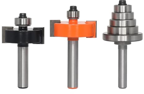 AKYLIN Set di 2 frese pieghevoli, fresa a disco 8 mm, fusto con 5 cuscinetti regolabili, fresa per legno per la lavorazione del legno