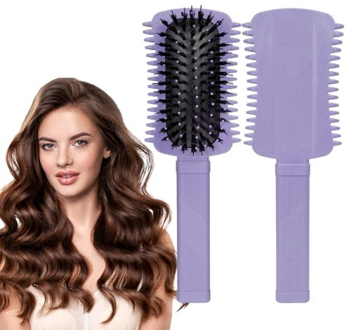 LOPHE Spazzola per Capelli Curva, Spazzola Setole Cinghiale Capelli Professionale, Spazzola per Ricci Multifunzionale, Uso bagnato e asciutto spazzola Districante per Ogni Tipo di Capelli.(nero）