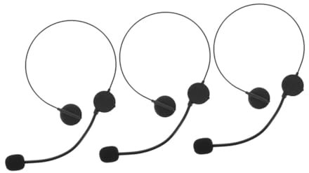 PHENOFICE 3pcs Fake Headset Props for Cosplay and Halloween Toy Microphone Headset for Rock Star Costume for Boys and Girls Role Play Toys and Fancy Dress Parties