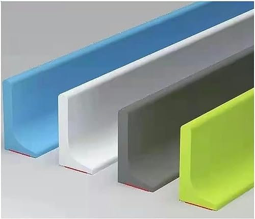 Shower Screen Seal Strip Collapsible Water Dam & Silicone Barrier Dry & Wet Separation Shower Water Guard for Bathroom Water Blocking Strip for Bathtub and Shower Enclosures