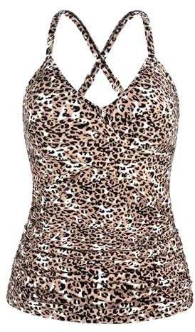 Ocean Blues Tankini gainant pour femme - Haut de maillot de bain push-up à col en V uniquement