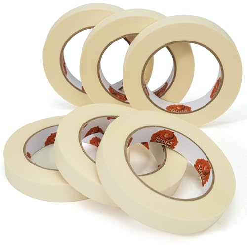 TAPEBEAR Ruban de masquage tout usage 2cm x 55m, 6 Rouleaux-Ruban de peintre