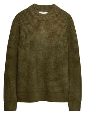Marks & Spencer Jersey de Lana de Punto Trenzado con Cuello Alto