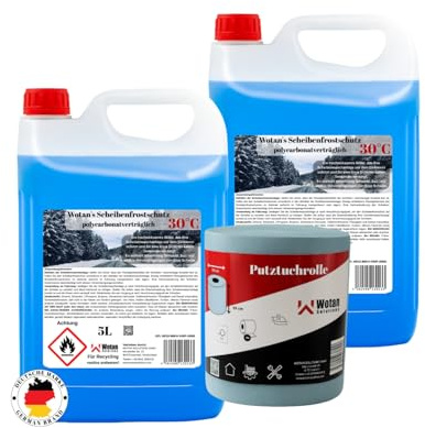 Wotan's 10 L Scheibenreiniger Frostschutz –30 °C, Putzrolle Putzpapier Set