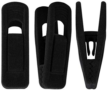 Trgowaul Thin Velvet Hangers Clips, Strong Finger Clips Perfect for Pants (20pc, Black)