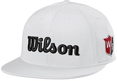 WILSON Men's Tour Flat Brim Hat - One Size, White/Black