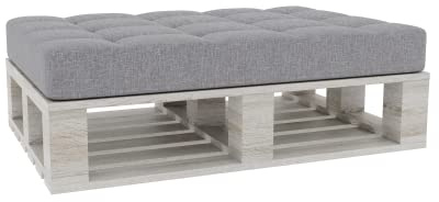 Gutekissen® Cuscini per pallet Cuscini trapuntati con bottoni, Cuscini per pallet trapuntato PFG (Cuscino di seduta 120x80, Grigio)