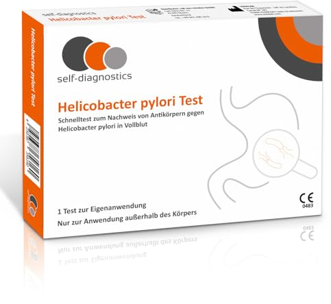 self-diagnostics Helicobacter pylori Schnelltest - Magengesundheit, Verdauung, Gastritis - Selbsttest zum Nachweis von Antikörpern gegen Helicobacter pylori im Blut
