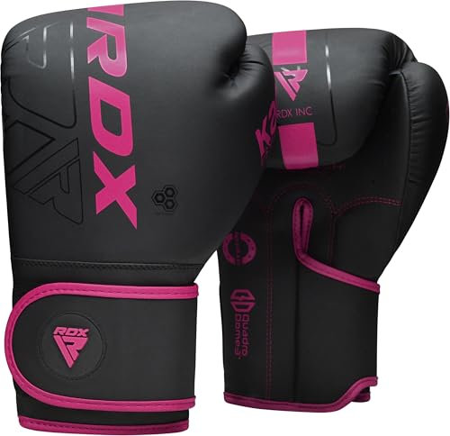 RDX Boxhandschuhe, Muay Thai Kickboxen Sparring, Maya Hide Leder Kara Boxing Gloves Männer Damen, Boxsack Punchinghandschuhe, Kickboxhandschuhe MMA Kampfsport Training Adult 8 10 12 14 16 18oz