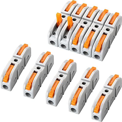 GKEEMARS 50 Pcs Wire Connector, 1 Conductor Compact Splicing Wire Connectors for Circuit Inline 24-12 AWG (Orange)