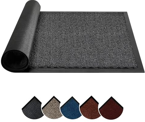 Circle of trust Grand paillasson d'intérieur gris 60 x 90 cm - Avec dos en caoutchouc antidérapant - Super absorbant et résistant - Lavable