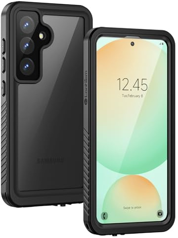 Lanhiem for Samsung Galaxy S23 FE Case, IP68 Waterproof Dustproof with Built-in Screen Protector, Heavy Duty Full Body Protective Phone Case for Galaxy S23 FE 5G, Black