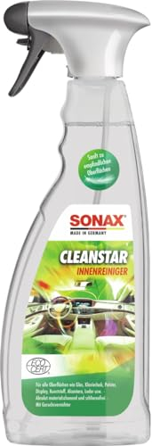 SONAX CleanStar (750 ml) Autoinnenreiniger für Stoff, Polster, Alcantara, Leder, Cockpit, Kunststoff, Gummi, Glas, Klavierlack, Displays, Touchscreens usw. | Art-Nr. 02534000