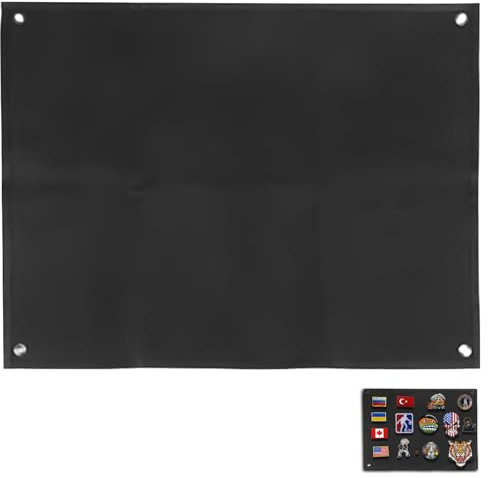 Toppe da parete in velcro, da parete, con occhielli, per toppe militari (nero, 110 x 70 cm)