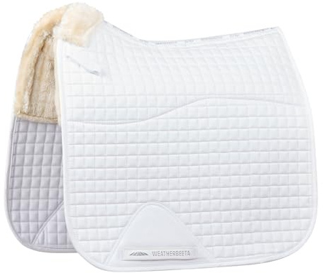 WeatherBeeta Prime Comfy Fleece Dressage Saddle Pad, White, Pony
