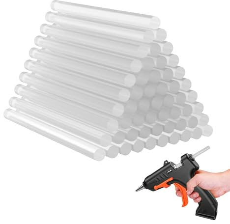 Pegamento Termofusible 7 x 100mm,Barras Silicona Caliente,Barras de Silicona Termofusible Transparente,Palos de Pegamento Caliente,Para Bricolaje,Sellado,FijacióN,100 Piezas