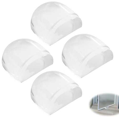 4 fermaporta per pavimento, autoadesivi trasparenti, per pavimento, fermaporta per la protezione di porte e mobili