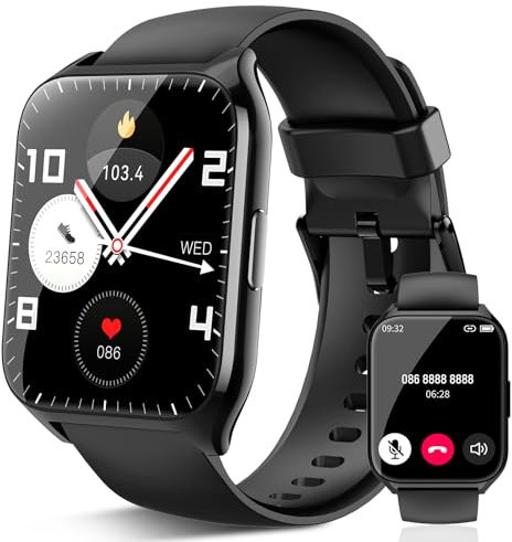 Montre Connectée Femme Homme avec Appel Bluetooth, 1.85 HD Smartwatch Etanche IP68 Montre Sport 112 Modes Sportifs, Podometre Cardiofrequencemetre Sommeil,Montre Intelligente pour Android iOS