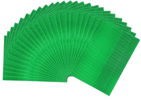 sourcing map 25 fogli di carta ondulata verde metallizzata, formato A4, 21,1 x 29,7 cm, carta ondulata lucida per fai da te, scrapbooking, confezioni regalo