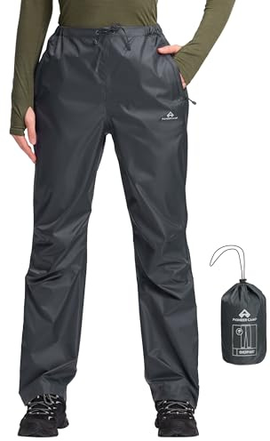 Pioneer Camp Pantaloni da pioggia da donna, impermeabili (20000 mm), traspiranti e confezionabili, per escursioni, ciclismo e alpinismo, grigio., M