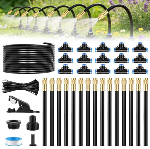 Forever Speed 360° Automatische Bewässerungssystem Garten, Tröpfchenbewässerungsbausätze mit Verstellbar Düsen Gartenbewässerung für Garten, Gewächshaus, Balkonpflanzen, Landschaftsgestaltung (15m)