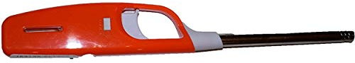 1 x Accendino a gas lungo elettronico, nero, asta flessibile, ricaricabile elettrica, per candela, fuoco, camino, stufa, inserto, carbone chicha, barbecue, camino, marca francese, lunghezza 27 x 4 x