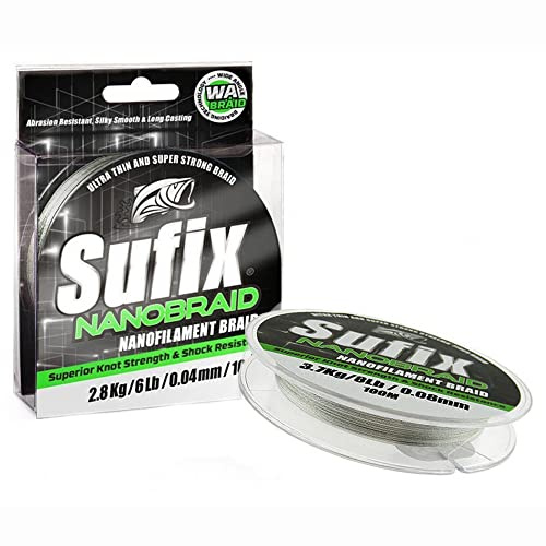 Sufix Tresse 4 Brins Nano Braid - 100m - Aqua Camo - D.0.03mm - R.1.9Kg - SNB03CA100 - ASU640455
