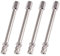 X AUTOHAUX 4 Straight Metal Tyre Valve Stem Extension Rod Wheel Adapter Extender Stem Caps Rod for Car Truck Motorcycle Silver Tone