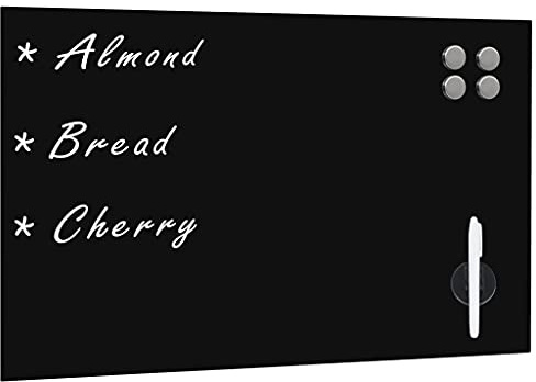 vidaXL Tableau Noir Magnétique Mural Tableau d'Ecriture Panneau Effaçable Ecole Bureau Maison Matériel de Montage Inclus Noir Verre 50x30 cm