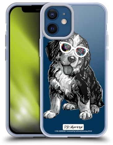 Head Case Designs Officially Licensed P.D. Moreno Bernese Black And White Dogs Gel Case [Military Grade Protection] Compatible with Apple iPhone 12 Mini and Compatible with MagSafe