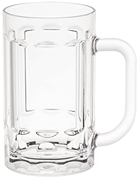 Kadum Outdoor Bierglas | 420 ml bruchfest 2er Set | Bierkrug mit Henkel bruchsicher | Campingglas Kunststoff Polycarbonat | perfekt für Garten Picknick Terrasse Bar Garten